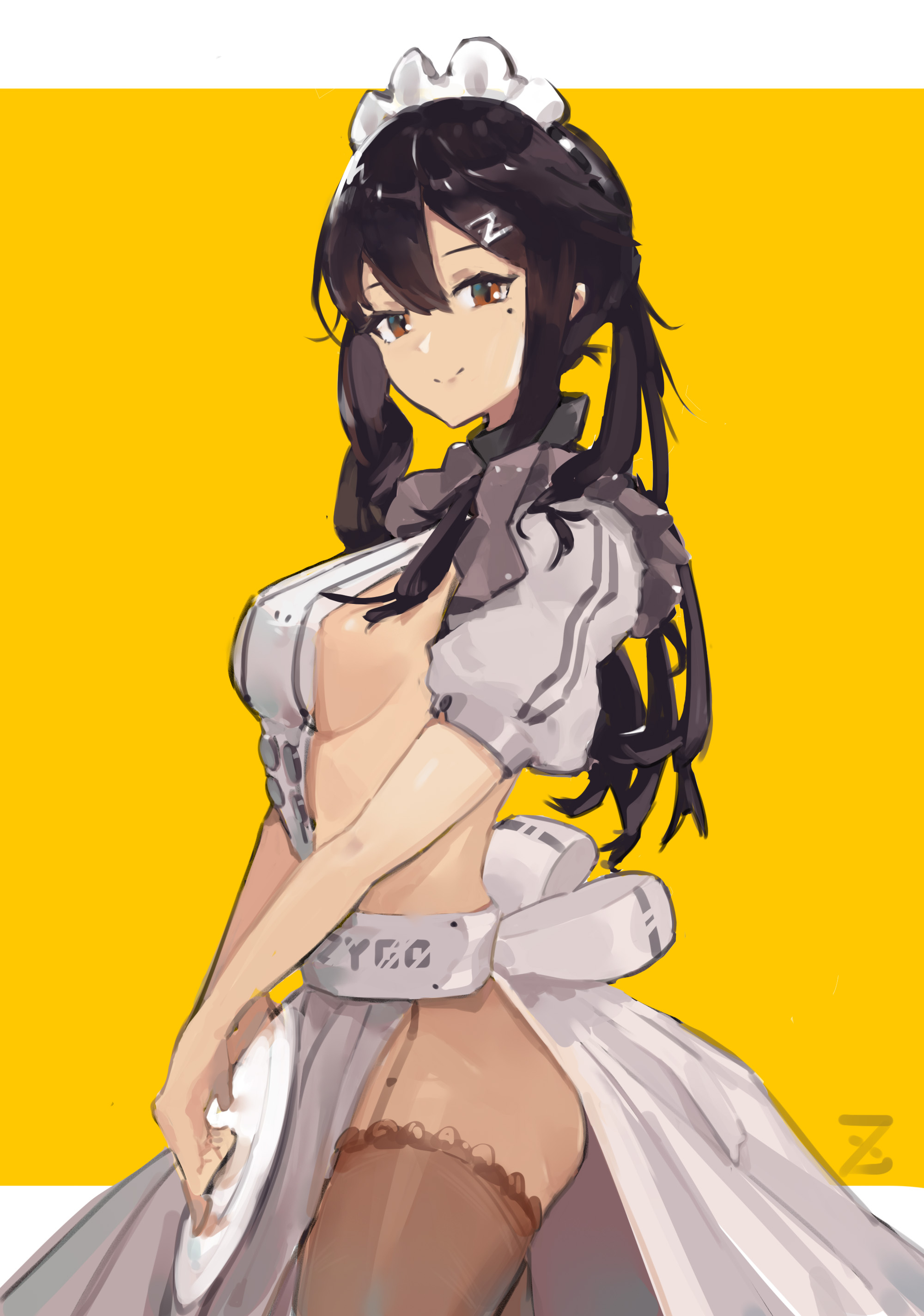 Zygocactus Maid Naked Apron Stockings Thighhighs 637815 Yande Re